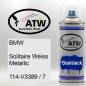 Preview: BMW, Solitaire Weiss Metallic, 114-V3389 / 7: 400ml Sprühdose, von ATW Autoteile West.